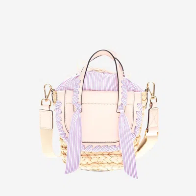 Cuba Lab Habanera Leather And Rafia Bag In Purple