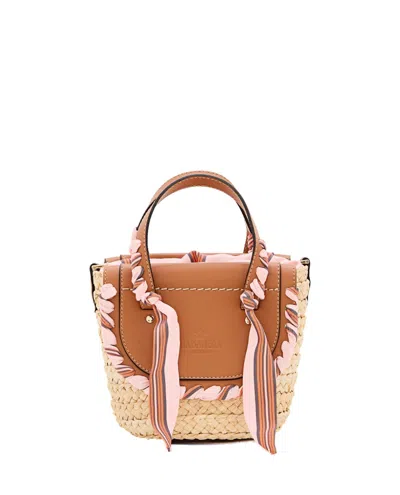 Cuba Lab Habanera Straw Silk Handbag In Brown