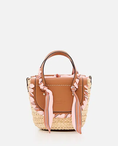 Cuba Lab Habanera Straw Silk Handbag In Brown