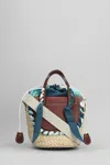 Cuba Lab Habanera Mini Tote In Beige Raffia In Multi