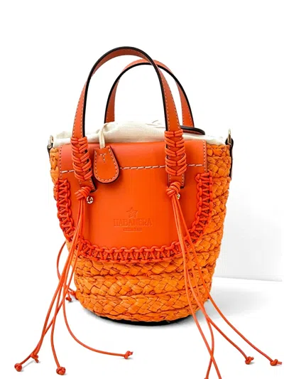Cuba Lab Habanera Woven Bucket Bag In Orange