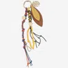Cuba Lab Leather And Fabric Keyring In Multi