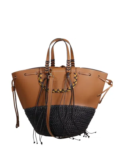 Cuba Lab Medium Woven-panel Tote Bag In Brown