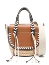 Cuba Lab Structured Brown Handbag With Braided Detailing In Brown