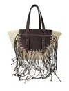 Cuba Lab Tropicana Fringe-details Shoulder Bag In Neutral