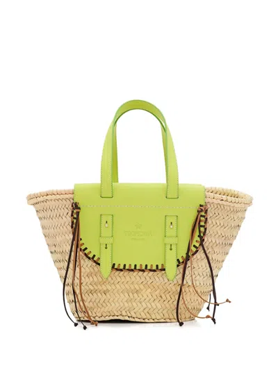 Cuba Lab Tropicana Tote Bag Aus Stroh In Nude