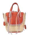 Cuba Lab Woman Handbag Rust Size - Leather, Textile Fibers In Red