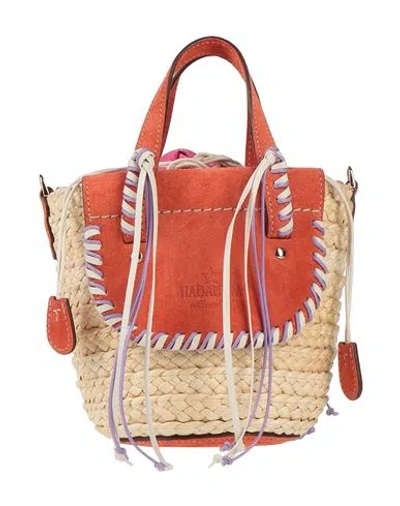 Cuba Lab Woman Handbag Rust Size - Leather, Textile Fibers In Red