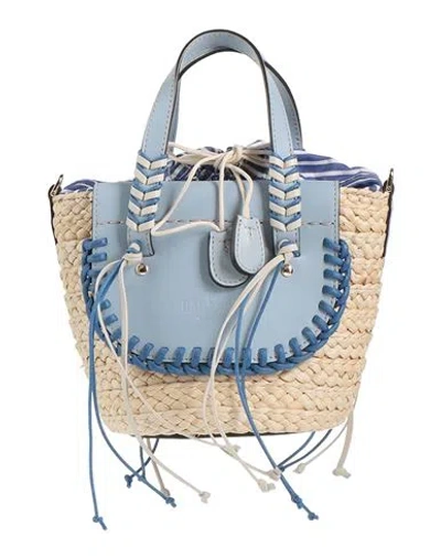 Cuba Lab Woman Handbag Sky Blue Size - Textile Fibers, Leather