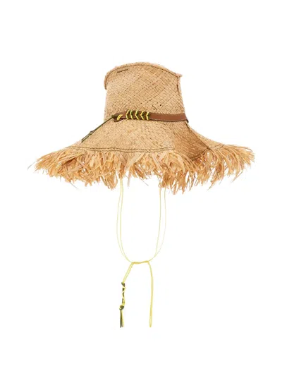 Cuba Lab X Patrizia Fabri Fringed Sun Hat In Neutral