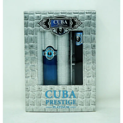 Cuba Men's Prestige Platinum Gift Set Fragrances 5425017736165 In White