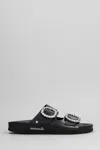 Cubanas Amalia Flats In Black Leather In Black