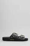 Cubanas Amalia Flats In Black Leather