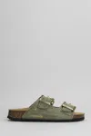 Cubanas Amalia Flats In Green Suede