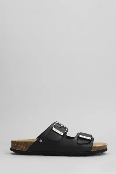 CUBANAS AMALIA FLATS IN BLACK LEATHER
