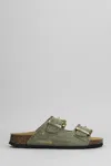 Cubanas Amalia Flats In Green Suede