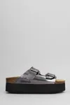 Cubanas Amalia Flats In Gunmetal Leather