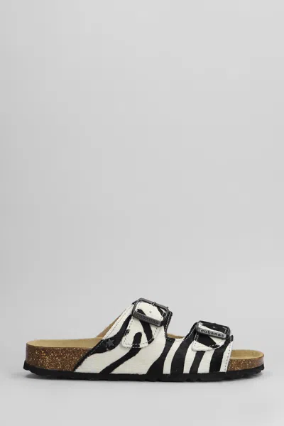 CUBANAS AMALIA FLATS IN WHITE PONY SKIN
