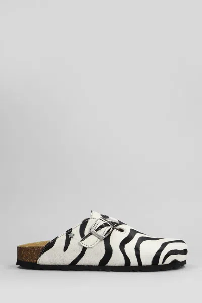 Cubanas Maria Slipper-mule In White Pony Skin