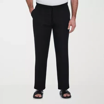 Cubavera 32" Inseam Linen Mens Regular Fit Big And Tall Drawstring Pant In Black