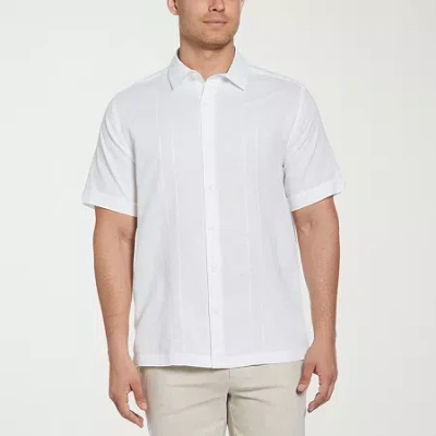 Cubavera Embroidered Mens Short Sleeve Regular Fit Button-down Shirt In White