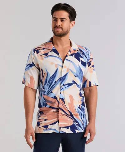 Cubavera Men's Abstract Print Short-sleeve Shirt In Orange
