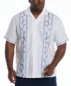 Cubavera Men's Embroidery Leaf Button-down Shirt