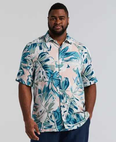 Cubavera Men's Big & Tall Leaf Print Short-sleeve Shirt In Multi
