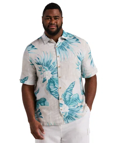 Cubavera Men's Big & Tall Linen Blend Palm Print Shirt In Multi
