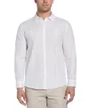 Cubavera Men's Big & Tall Linen Blend Tuck Panel Long Sleeve Button-down Shirt In White