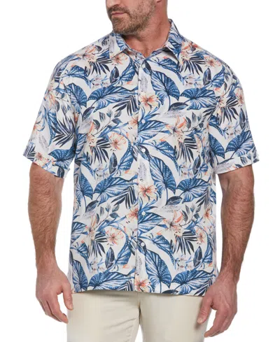 Cubavera Men's Big & Tall Tropical Floral-print Linen Blend Shirt In Brilliant