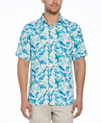 Cubavera Men's Big & Tall Tropical Parrot Print Short Sleeve Shirt In Brilliant