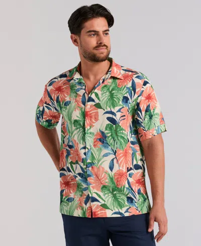 Cubavera Men's Botanical Print Viscose Shirt In Multi