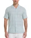 Cubavera Men's Classic-fit Dobby Windowpane-print Button-down Camp Shirt In Blue