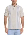 Cubavera Men's Classic-fit Engineered Stripe Panel Button-down Shirt In Neutral
