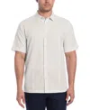 Cubavera Men's Classic-fit Linen Blend Short Sleeve Button-front Shirt In Egret