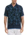 Cubavera Men's Classic-fit Textured Paisley Button-down Camp Shirt In Black