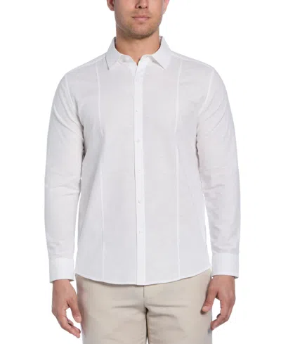 CUBAVERA MEN'S CLASSIC-FIT TUCKED PANEL LINEN-BLEND BUTTON-DOWN SHIRT
