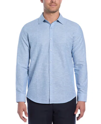 CUBAVERA MEN'S CLASSIC-FIT TUCKED PANEL LINEN-BLEND BUTTON-DOWN SHIRT