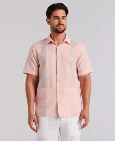 Cubavera Men's Cross Dye 2-pocket Short-sleeve Guayabera Shirt In Pink