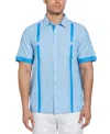 Cubavera Men's Cross-dyed Short-sleeve Pintucked Shirt In Blue