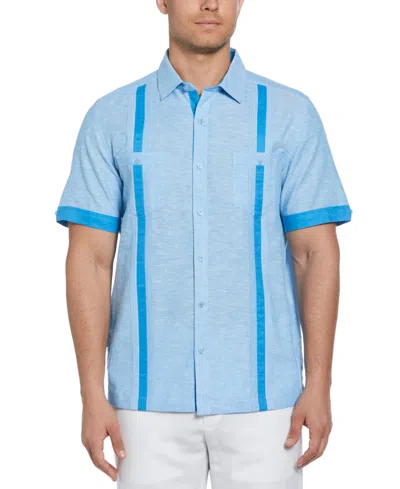 Cubavera Men's Cross-dyed Short-sleeve Pintucked Shirt In Malibu Blue