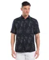 Cubavera Men's Embroidered Short Sleeve Button Down Shirt In Blue