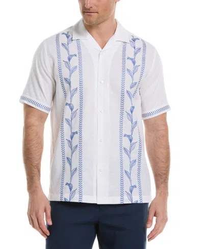 Cubavera Men's Embroidery Leaf Button-down Shirt In White