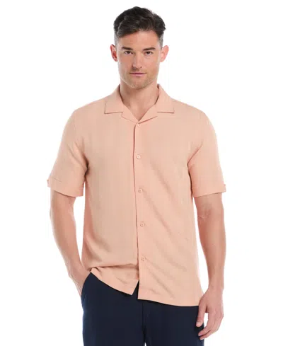 Cubavera Men's Jacquard Button-down Shirt In Pink
