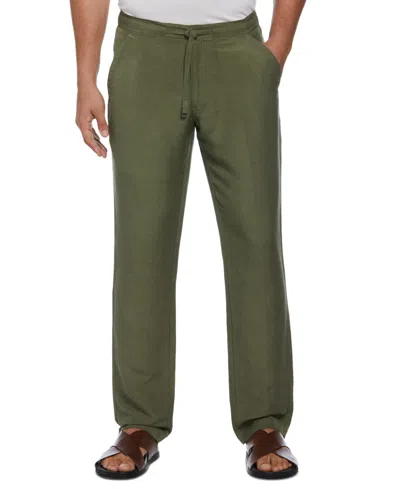 Cubavera Men's Big & Tall Linen Blend Core Drawstring Pant In Olivine