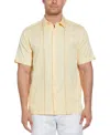 Cubavera Men's Ombre Embroidery Panel Short Sleeve Button-down Shirt In Brown