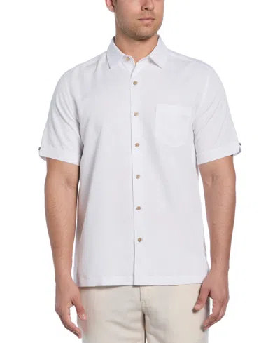 Cubavera Men's Palm Print Short-sleeve Button-down Shirt In White