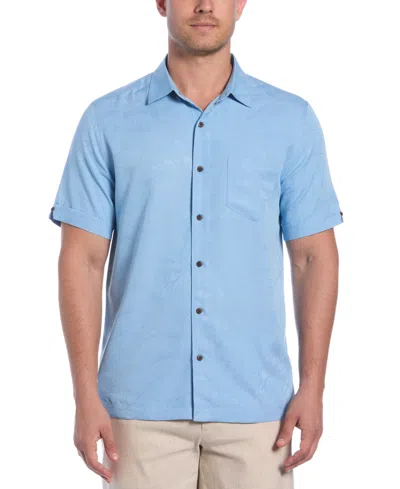 Cubavera Men's Palm Print Short-sleeve Button-down Shirt In Blue