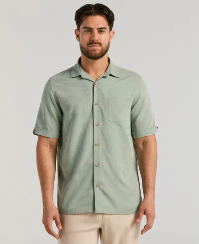 Cubavera Men's Palm Print Short-sleeve Button-down Shirt In Green
